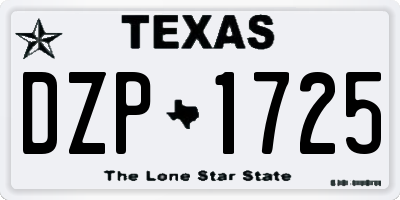 TX license plate DZP1725