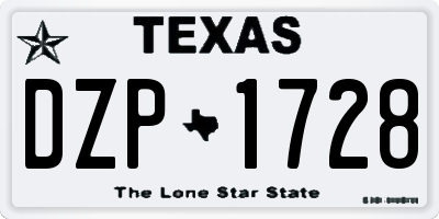 TX license plate DZP1728