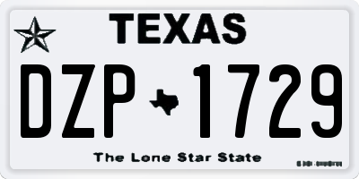 TX license plate DZP1729
