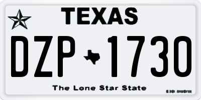 TX license plate DZP1730