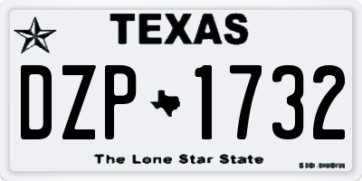 TX license plate DZP1732