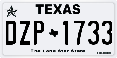 TX license plate DZP1733