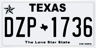 TX license plate DZP1736