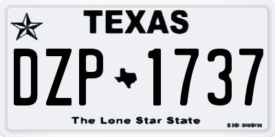 TX license plate DZP1737
