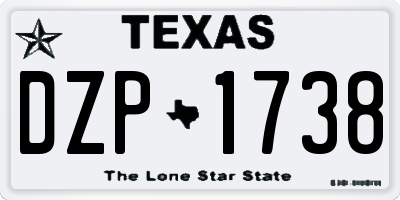 TX license plate DZP1738