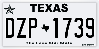 TX license plate DZP1739