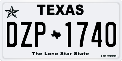 TX license plate DZP1740