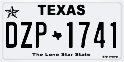 TX license plate DZP1741