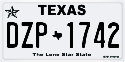 TX license plate DZP1742