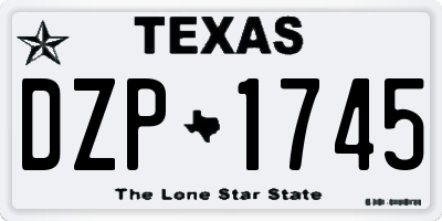 TX license plate DZP1745