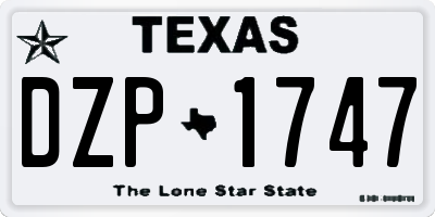 TX license plate DZP1747