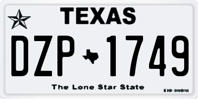 TX license plate DZP1749