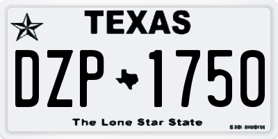TX license plate DZP1750