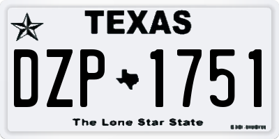TX license plate DZP1751