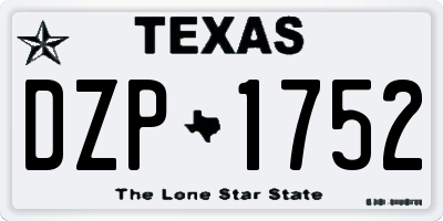 TX license plate DZP1752