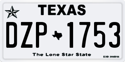 TX license plate DZP1753