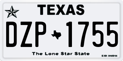 TX license plate DZP1755