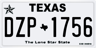 TX license plate DZP1756