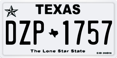 TX license plate DZP1757