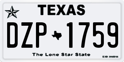TX license plate DZP1759