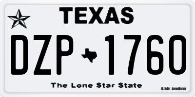 TX license plate DZP1760
