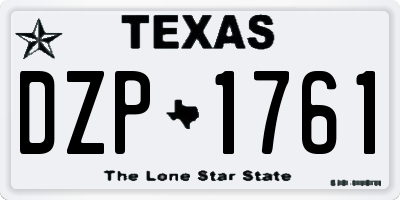 TX license plate DZP1761