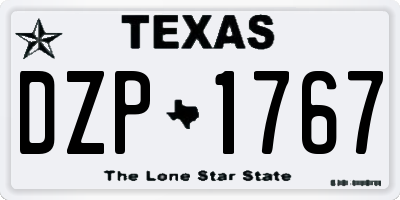 TX license plate DZP1767