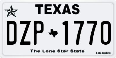 TX license plate DZP1770