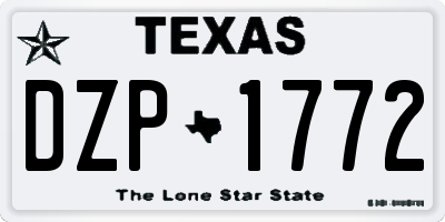 TX license plate DZP1772