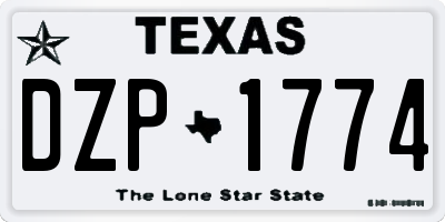 TX license plate DZP1774