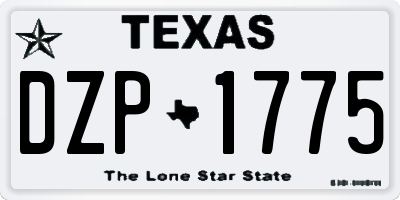 TX license plate DZP1775