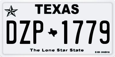 TX license plate DZP1779