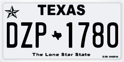 TX license plate DZP1780