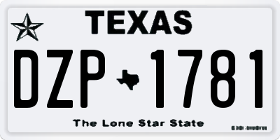 TX license plate DZP1781