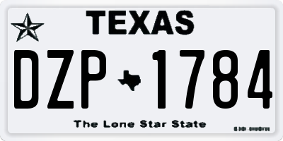 TX license plate DZP1784