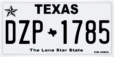 TX license plate DZP1785