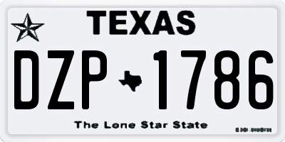 TX license plate DZP1786