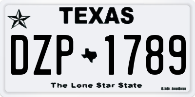 TX license plate DZP1789