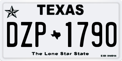 TX license plate DZP1790