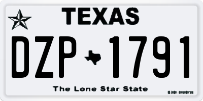 TX license plate DZP1791