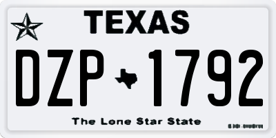 TX license plate DZP1792