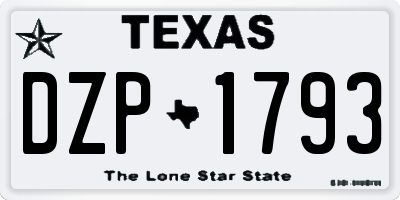TX license plate DZP1793