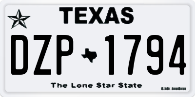 TX license plate DZP1794