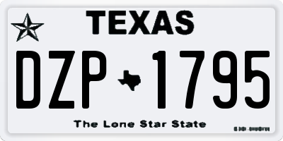 TX license plate DZP1795
