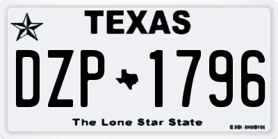 TX license plate DZP1796
