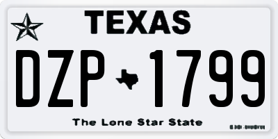 TX license plate DZP1799