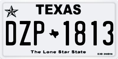 TX license plate DZP1813