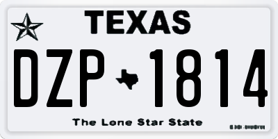 TX license plate DZP1814