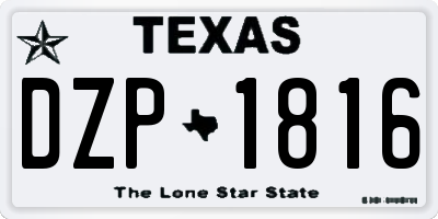 TX license plate DZP1816