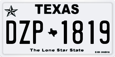 TX license plate DZP1819